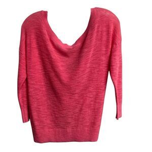 601. Express twist back Barbiecore pink knit oversized half sleeve top
